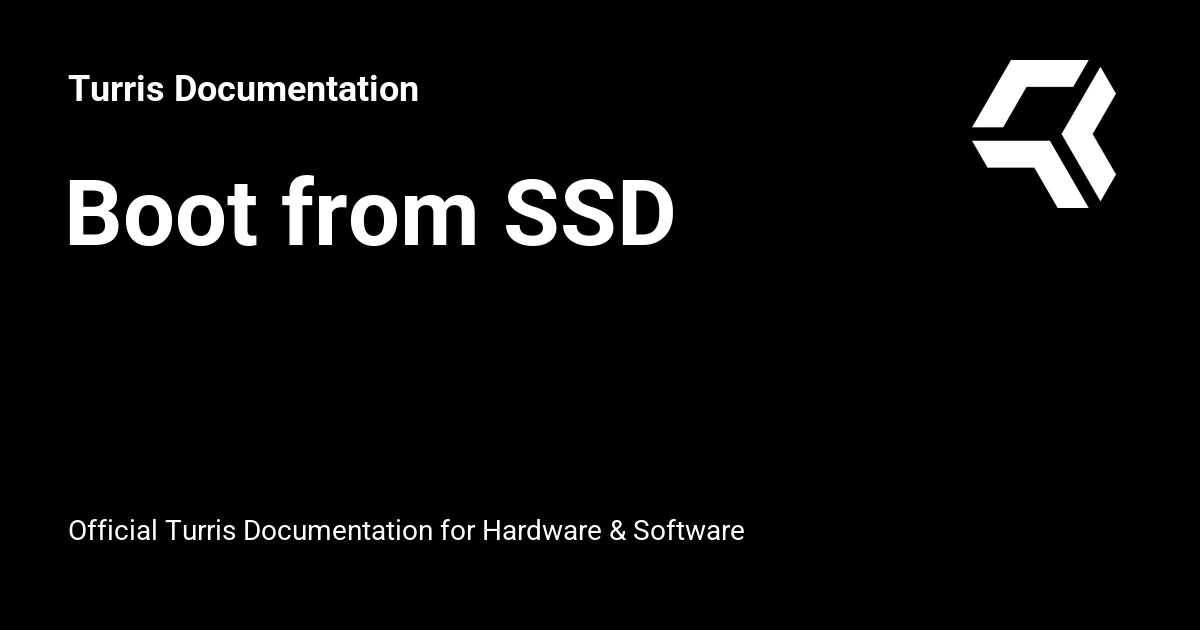 Boot from SSD - Turris Documentation