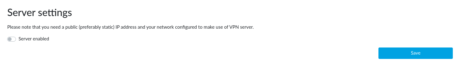 OpenVPN server disabled