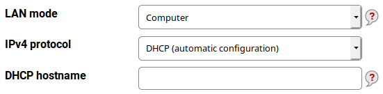 DHCP configuration