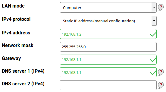 Static IP address