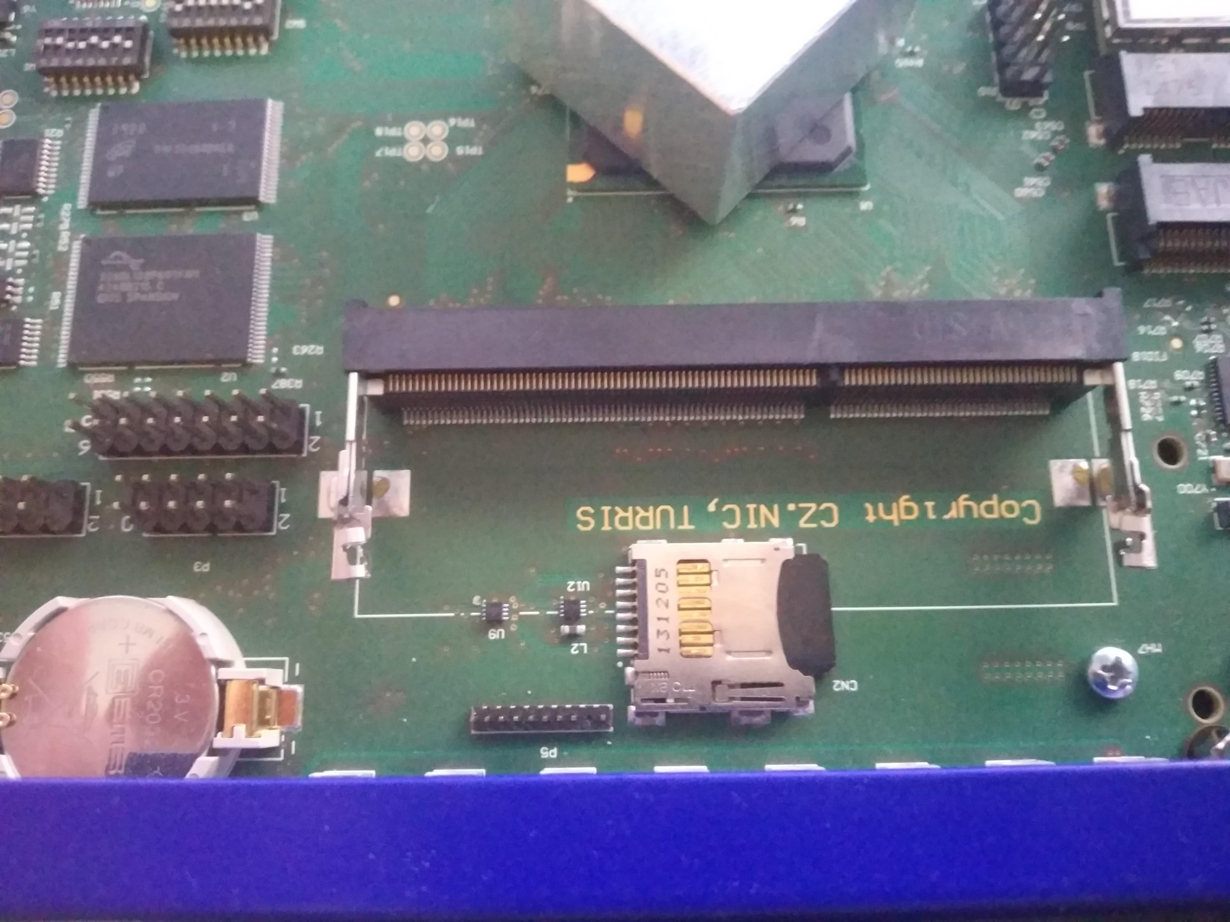 RAM module without RAM and inserted SD card